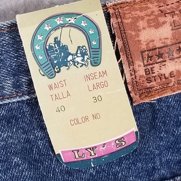 Ly's jeans women's 40 x30 high rise button fly loose baggy retro vintage NEW - Picture 11 of 14